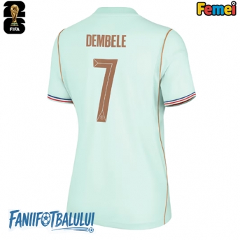 Franța Ousmane Dembele #7 Echipament de Fotbal Replică Mondial 2026 Femei Deplasare
